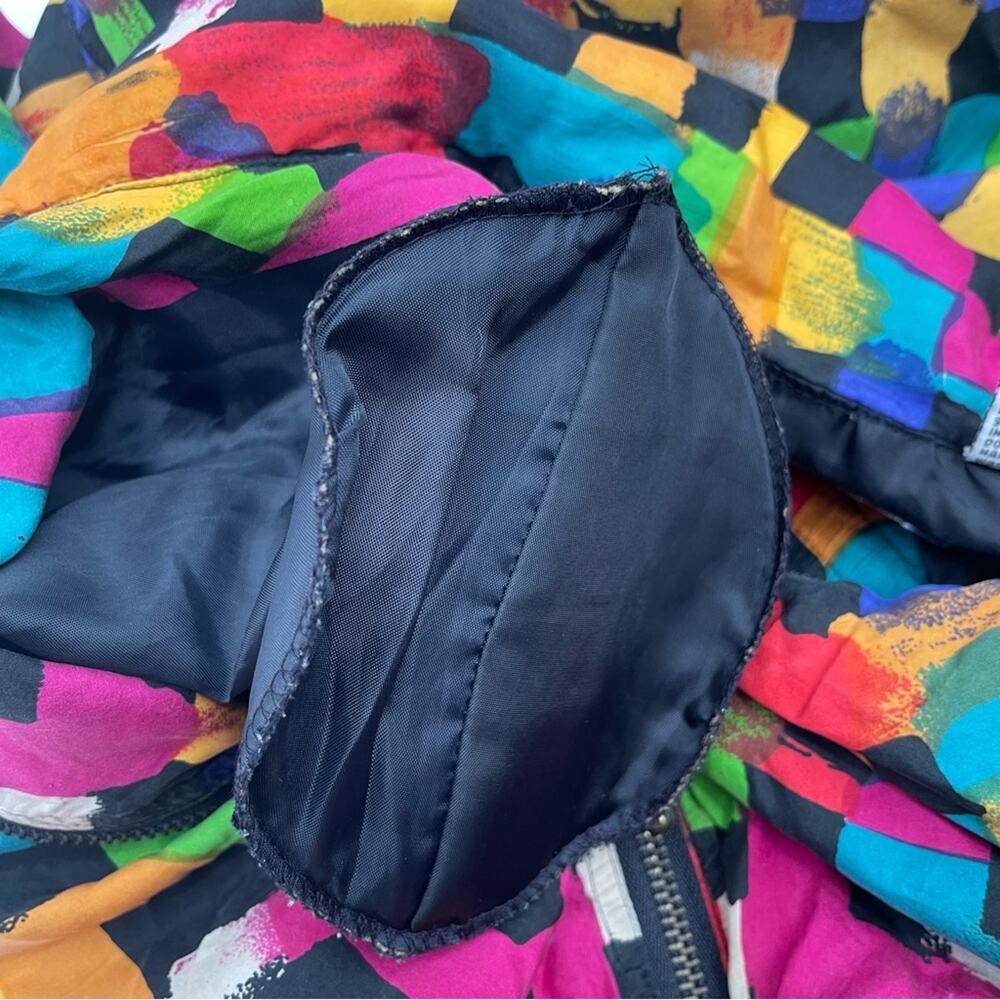 VINTAGE EVR Rousso Apparel 100% Silk Bomber Windbreaker Jacket 90s Y2K Large - Picture 5 of 13